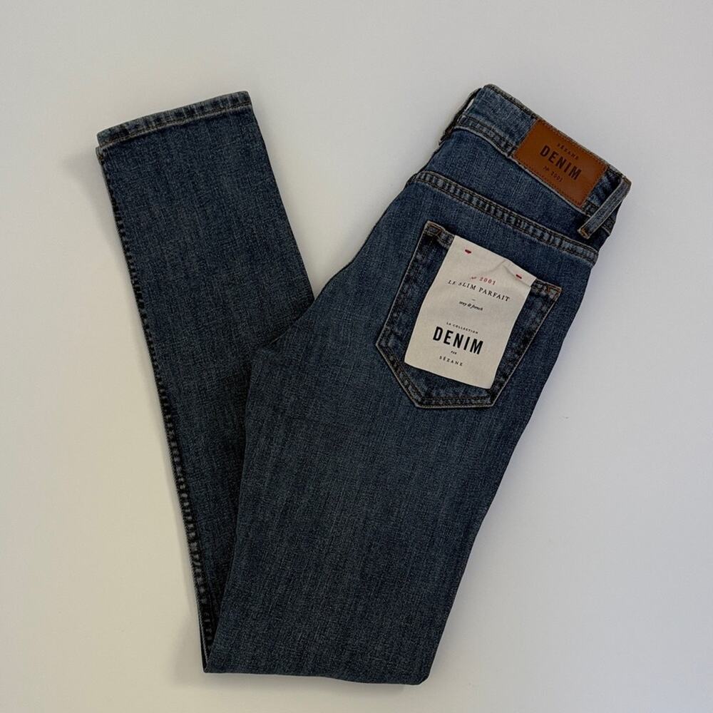 SEZANE denim Le Slim Parfait jeans classic medium wash size 25